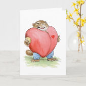 Valentinsgruß-Herz-Kostüm-Bisamratten-Karte Karte (Gelbe Blume)