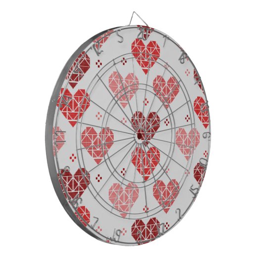 Valentinsgruß-Herz-Muster Dartscheibe (Vorderseite Links)