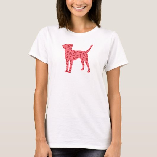 Valentinsgruß-Herzen Labrador retriever T-Shirt (Vorderseite)