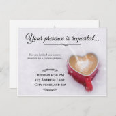 Valentinsgruß-Kaffee-Schnee-themenorientierte Ankündigungspostkarte (Vorne/Hinten)