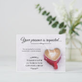 Valentinsgruß-Kaffee-Schnee-themenorientierte Ankündigungspostkarte (Stehend Vorderseite)