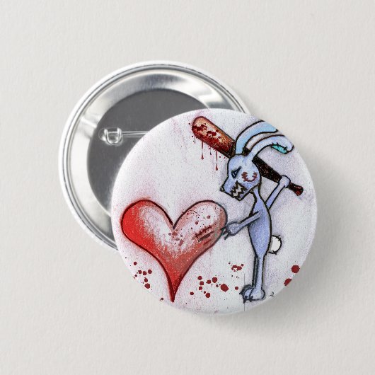 Valentinsgruß-Kaninchen Button (Vorne & Hinten)