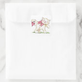 Valentinsgruß-Kätzchen Quadratischer Aufkleber (Tasche)