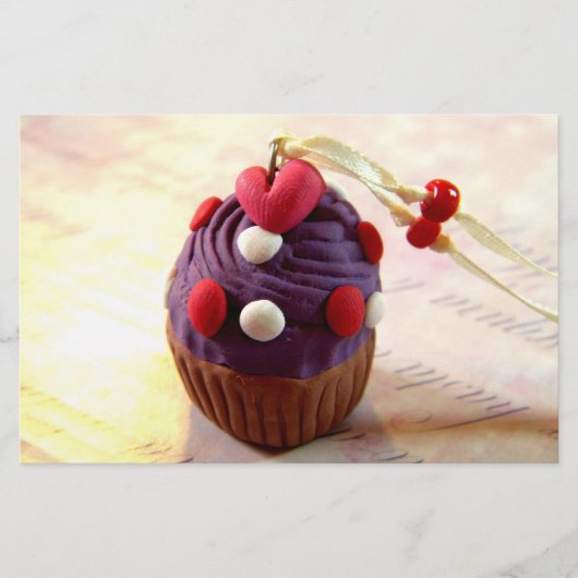 Valentinsgruß-kleiner Kuchen Briefpapier (Vorderseite)