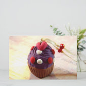 Valentinsgruß-kleiner Kuchen Briefpapier (Stehend Vorderseite)