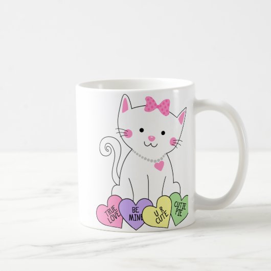 Valentinsgruß-Miezekatze Kaffeetasse (Rechts)