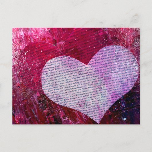 Valentinsgruß mit Rumi Feiertagspostkarte (Vorderseite)