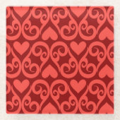 Valentinsgruß-Muster 2 Glasuntersetzer (Vorderseite)