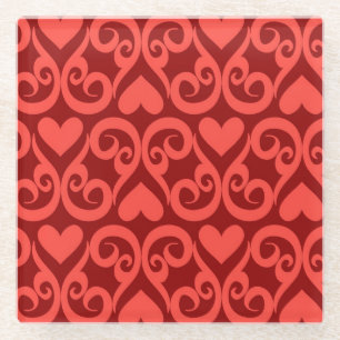 Valentinsgruß-Muster 2 Glasuntersetzer