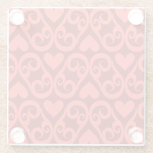 Valentinsgruß-Muster 2 Glasuntersetzer (Rückseite)