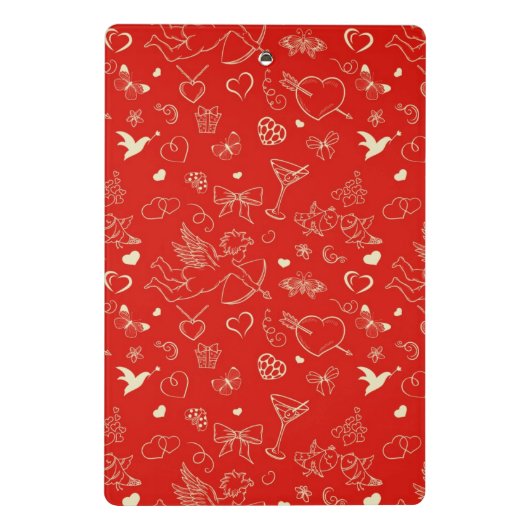 Valentinsgruß-Muster 2 Mini Klemmbrett (Rückseite)