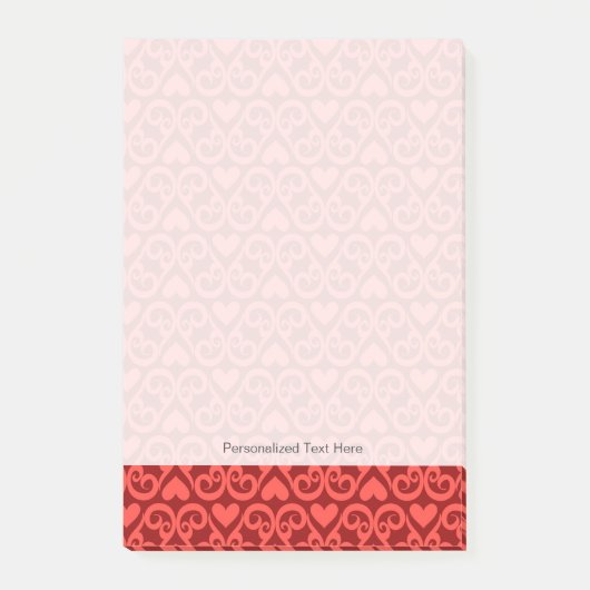 Valentinsgruß-Muster 2 Post-it Klebezettel (Vorderseite)