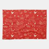 Valentinsgruß-Muster Geschirrtuch (Horizontal)