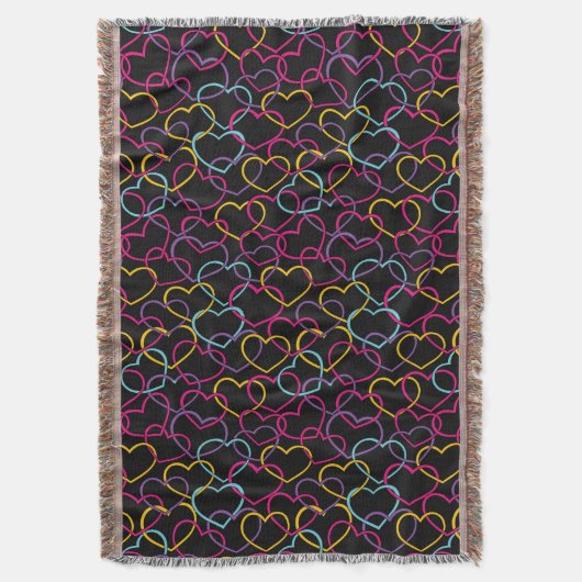 Valentinsgruß-Muster mit Farbherzen Decke (Vorderseite Vertikal)