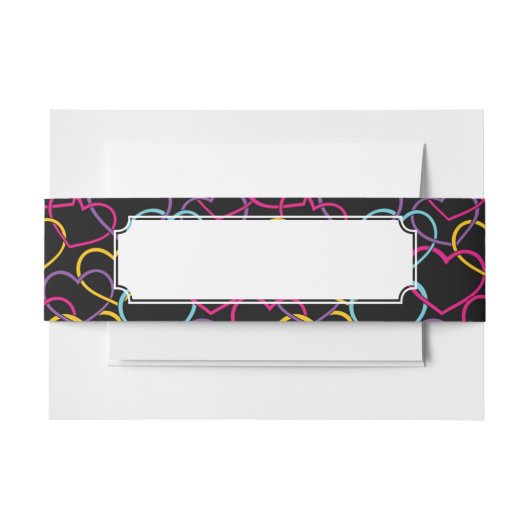 Valentinsgruß-Muster mit Farbherzen Einladungsbanderole (Vorderseite Beispiel)