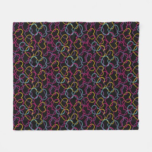 Valentinsgruß-Muster mit Farbherzen Fleecedecke (Vorderseite (Horizontal))