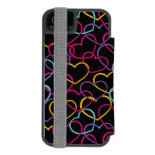 Valentinsgruß-Muster mit Farbherzen Incipio iPhone Geldbeutel-Hülle (Folio Rückseite)