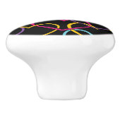 Valentinsgruß-Muster mit Farbherzen Keramikknauf (Seitenansicht)