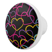 Valentinsgruß-Muster mit Farbherzen Keramikknauf (Rechts)