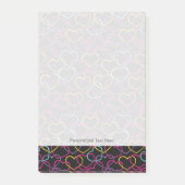 Valentinsgruß-Muster mit Farbherzen Post-it Klebezettel (Vorderseite)