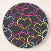 Valentinsgruß-Muster mit Farbherzen Sandstein Untersetzer (Vorne)