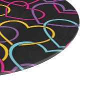 Valentinsgruß-Muster mit Farbherzen Schneidebrett (Ecke)