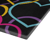 Valentinsgruß-Muster mit Farbherzen Schneidebrett (Ecke)