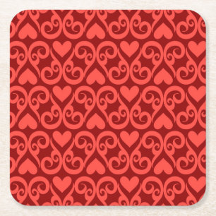 Valentinsgruß-Muster Rechteckiger Pappuntersetzer