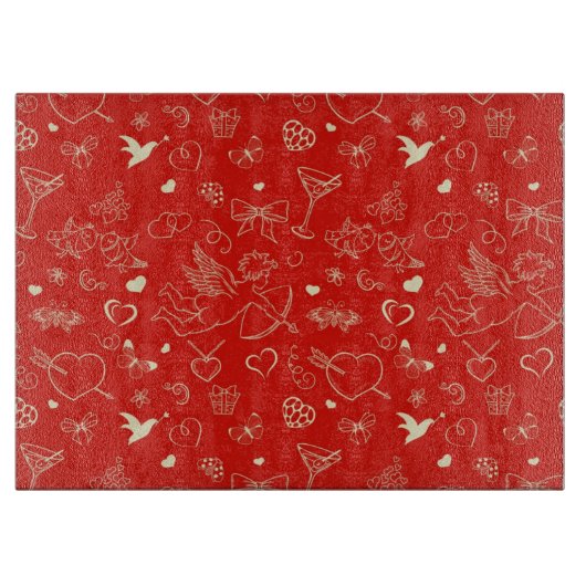 Valentinsgruß-Muster Schneidebrett (Vorderseite)