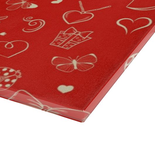 Valentinsgruß-Muster Schneidebrett (Ecke)
