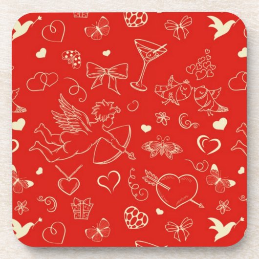 Valentinsgruß-Muster Untersetzer (Vorderseite)