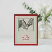 Valentinsgruß: Nuzzling Pferde: Ursprüngliche Feiertagspostkarte (Stehend Vorderseite)