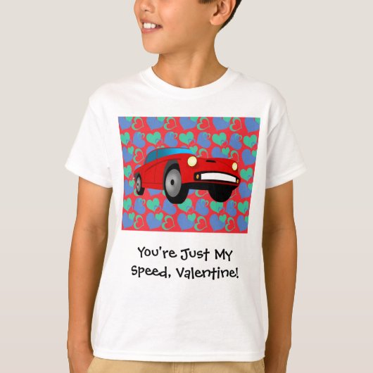 Valentinsgruß-Rennwagen T-Shirt (Vorderseite)