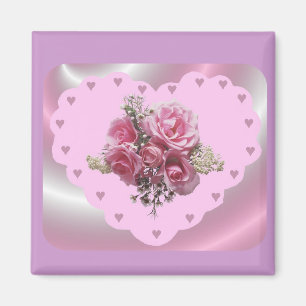 VALENTINSGRUSS-ROSA-STRUDEL-HERZ MAGNET