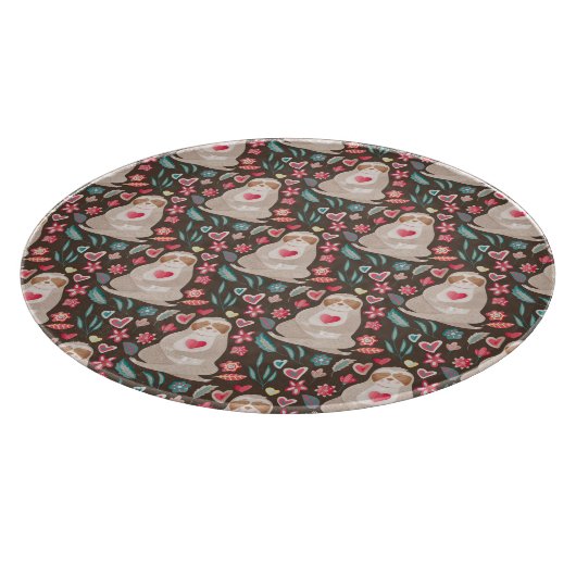 Valentinsgruß-Trägheits-Muster Schneidebrett (Ecke)