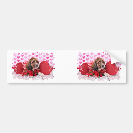Valentinsgrüße - Cockapoo - Riley Autoaufkleber (Vorne)