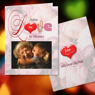 Valentinsgrüße mit Liebe Fotokarte Karte