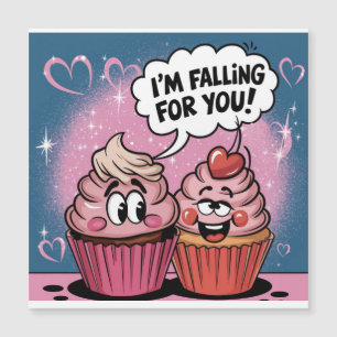 Valentinsgrüße rosa Cupcake Magnetkarte