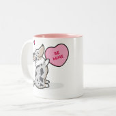Valentinsgrußes 2015 - WolljackeCorgi - blauer Zweifarbige Tasse (Vorderseite Links)