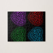 Valentinsgrußherzen, die in die Dunkelheit glühen Puzzle (Horizontal)