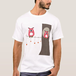 Valentinsgrußkarte mit Eulenpaaren T-Shirt
