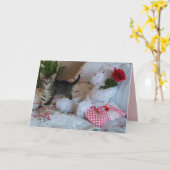 Valentinsgrußkätzchen-Grußkarte Karte (Gelbe Blume)