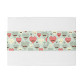 Valentinsgrußmuster mit Herzen und dem Schnurrbart Einladungsbanderole (Rückseitenbeispiel)