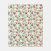 Valentinsgrußmuster mit Herzen und dem Schnurrbart Fleecedecke (Vorderseite)