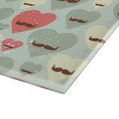 Valentinsgrußmuster mit Herzen und dem Schnurrbart Schneidebrett (Ecke)