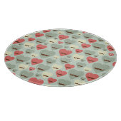 Valentinsgrußmuster mit Herzen und dem Schnurrbart Schneidebrett (Ecke)