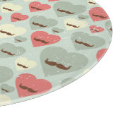 Valentinsgrußmuster mit Herzen und dem Schnurrbart Schneidebrett (Ecke)