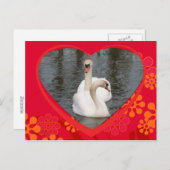 Valentinsgrußschwäne Feiertagspostkarte (Vorne/Hinten)