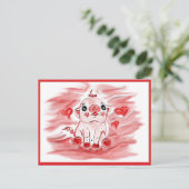 Valentinsgrußschweinpostkarte Feiertagspostkarte (Stehend Vorderseite)