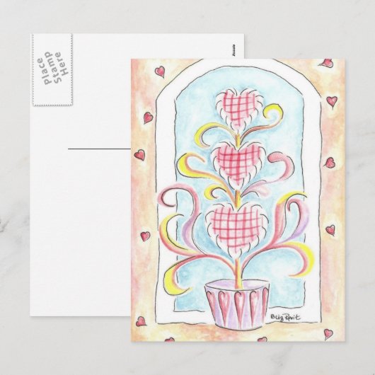 ValentinsgrußTopiary Feiertagspostkarte (Vorne/Hinten)
